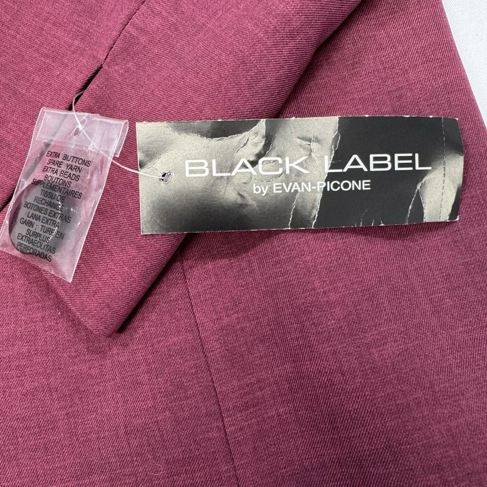 NEW Black Label Evan Picone Womens Sz 16 Burgundy Blazer Button Lined Preppy $72
